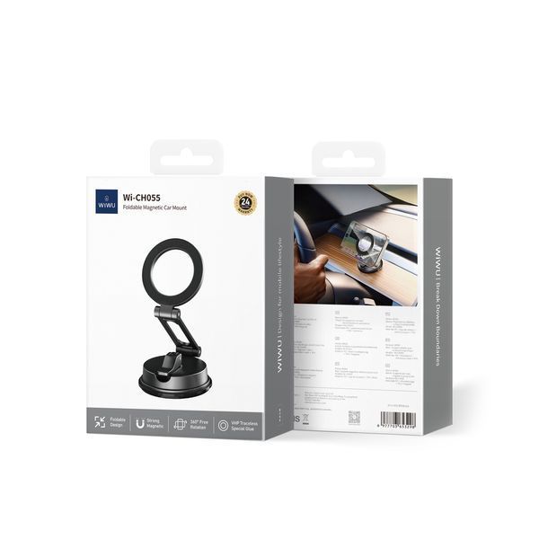 Автотримач для телефона WIWU Foldable Magnetic Car Mount Wi-CH055 Black 635511275 фото