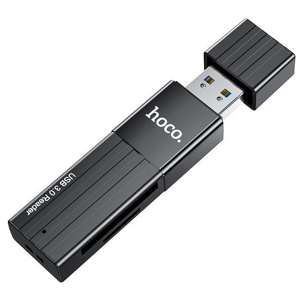 USB-хаб HOCO HB20 Mindful 2-in-1card reader(USB3.0) Black 410461123 фото