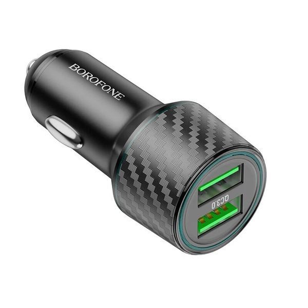 Автомобільний зарядний пристрій BOROFONE BZ21A Brilliant 36W dual port QC3.0 car charger Black 822338889 фото