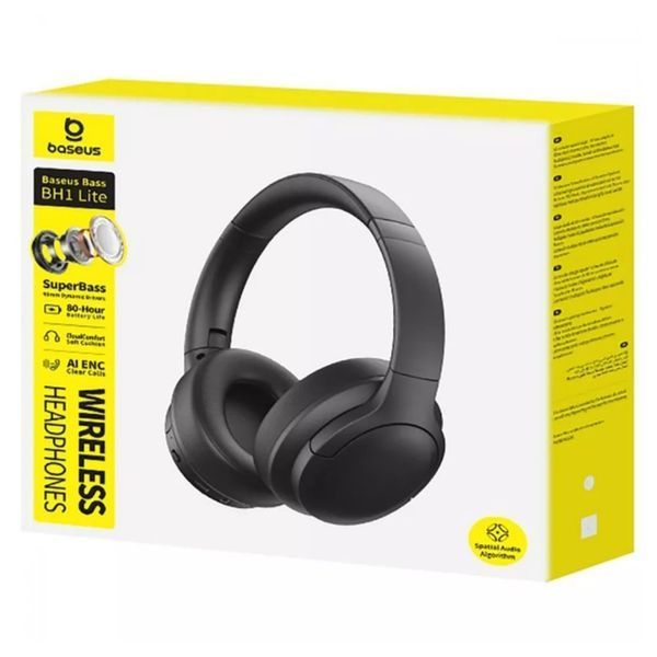 Бездротові накладні навушники Baseus Bass BH1 Lite Wireless Headphones Cosmic Black 529081811 фото
