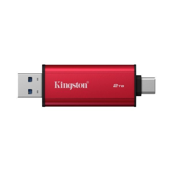 Портативний SSD Kingston Dual USB-A/C 2TB Dual Portable 1050MB/s USB 3.2 Gen 2 Red/Black 718457640 фото