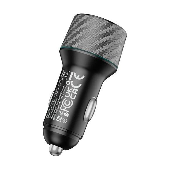 Автомобільний зарядний пристрій BOROFONE BZ21A Brilliant 36W dual port QC3.0 car charger Black 822338889 фото