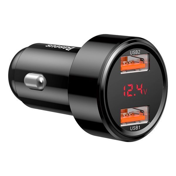 Автомобільний зарядний пристрій Baseus Magic Series Dual QC Digital Display 45W Black 383137516 фото