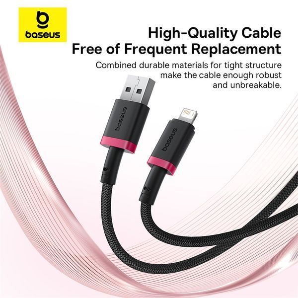 Кабель Baseus Dura Series Fast Charging Cable USB to iP 2.4A 1m Red+Black 312962483 фото