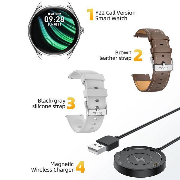 Смарт-годинник HOCO Y22 AMOLED 36mm. 200 mAh. IP67 Black 997562283 фото