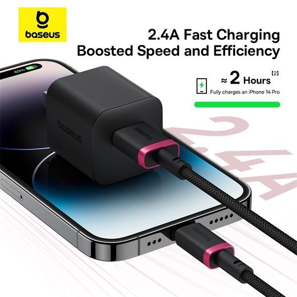 Кабель Baseus Dura Series Fast Charging Cable USB to iP 2.4A 1m Red+Black 312962483 фото