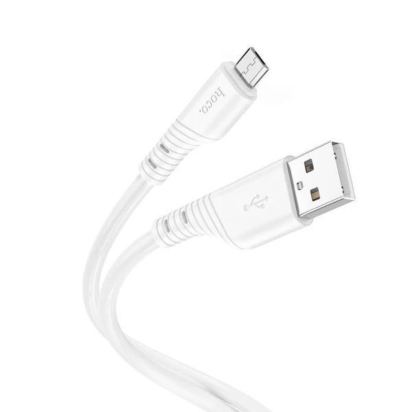 Кабель HOCO X97 Crystal color silicone charging data cable Micro white 772581927 фото