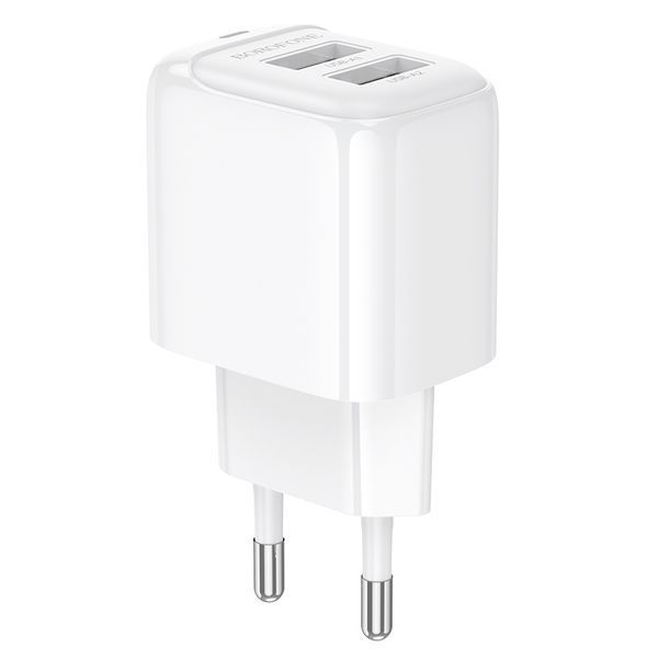 Мережевий зарядний пристрій BOROFONE BAS41A Potential dual-port charger White 917428355 фото