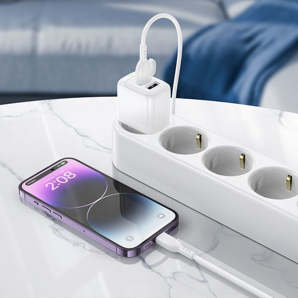 Мережевий зарядний пристрій BOROFONE BAS41A Potential dual-port charger White 917428355 фото