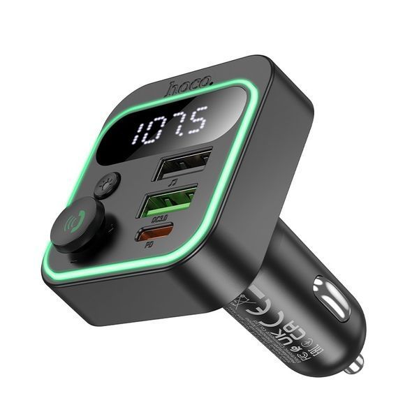 АЗП з FM-модулятором HOCO E85 Tiger PD20W+QC3.0 car BT FM transmitter Black 854378519 фото