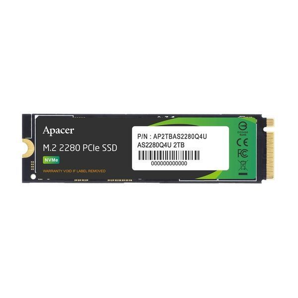 Накопичувач SSD M.2 Apacer AS2280Q4U 2TB 2280 PCIe 4.0x4 NVMe 3D Nand Read/Write: 7400/7000 MB/sec 914819869 фото