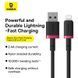 Кабель Baseus Dura Series Fast Charging Cable USB to iP 2.4A 1m Red+Black 312962483 фото 4
