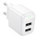 Мережевий зарядний пристрій BOROFONE BAS41A Potential dual-port charger White 917428355 фото 3
