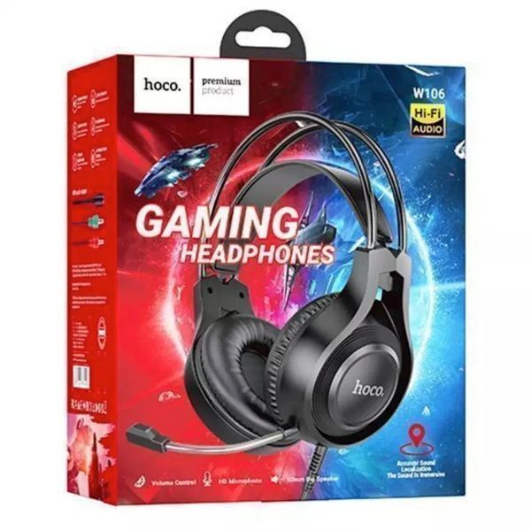 Игровые наушники HOCO W106 Tiger gaming headset Black 341199485 фото