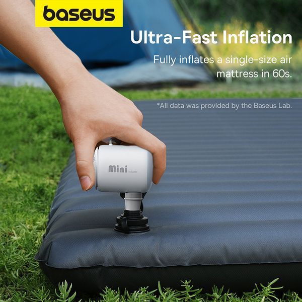 Портативний насос для матраців Baseus PocketGo Portable Air Pump Stellar White 319406833 фото
