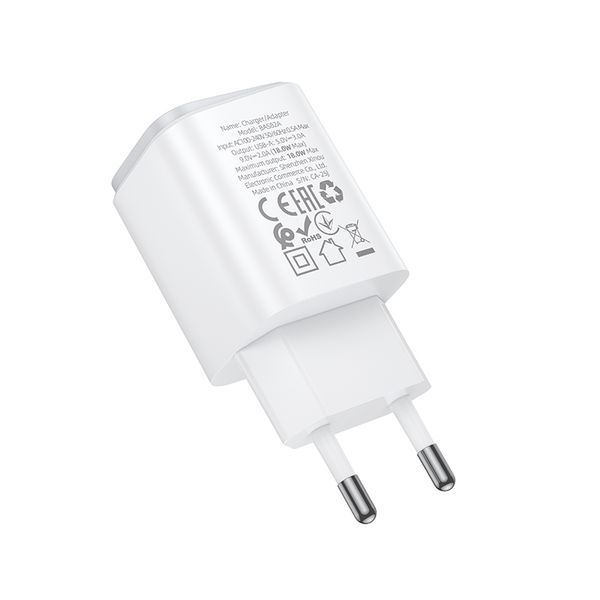 Мережевий зарядний пристрій BOROFONE BAS82A Star single port QC3.0 charger (EU) White 553066400 фото