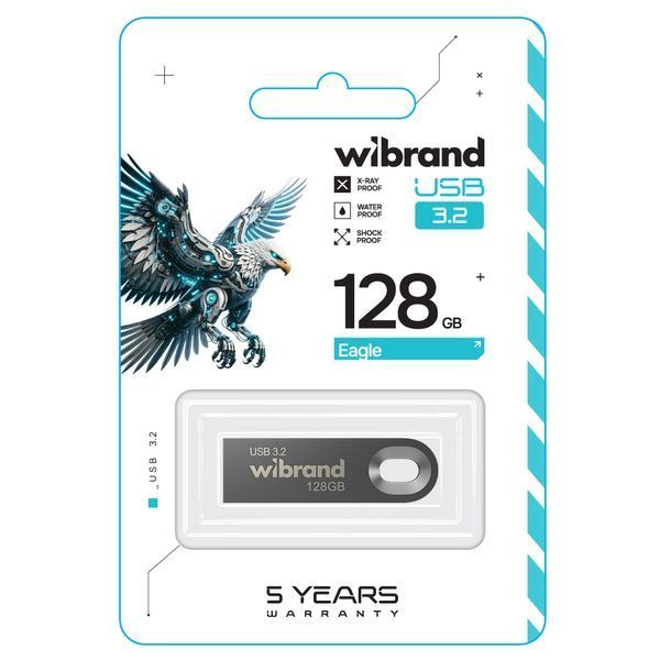 Флеш-накопичувач Wibrand USB 3.2 Gen1 Eagle 128GB Grey 935083065 фото