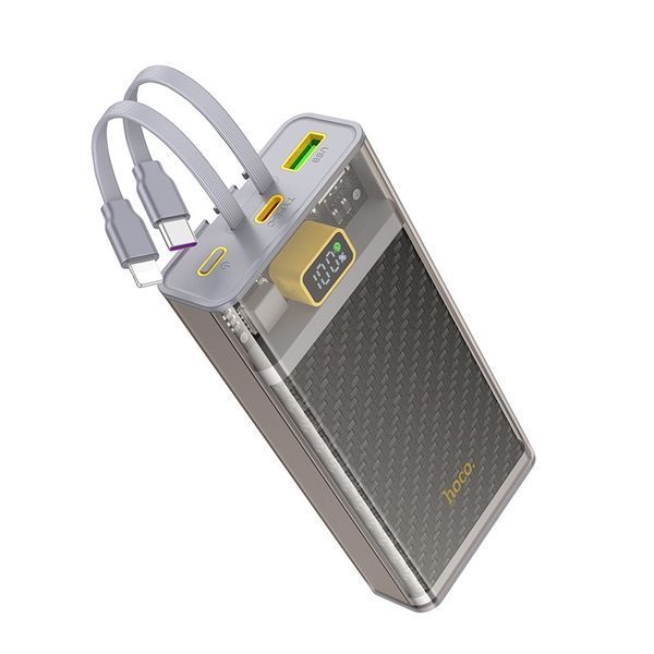 Зовнішній акумулятор HOCO J104A Discovery edition 22.5W fully compatible power bank with cable(20000mAh) Gray 256216487 фото