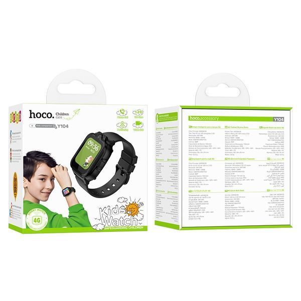 Детские смарт-часы Hoco Y104 42mm. SIM 4G. Wi-Fi. 700 mAh. IP65 Black 347514131 фото