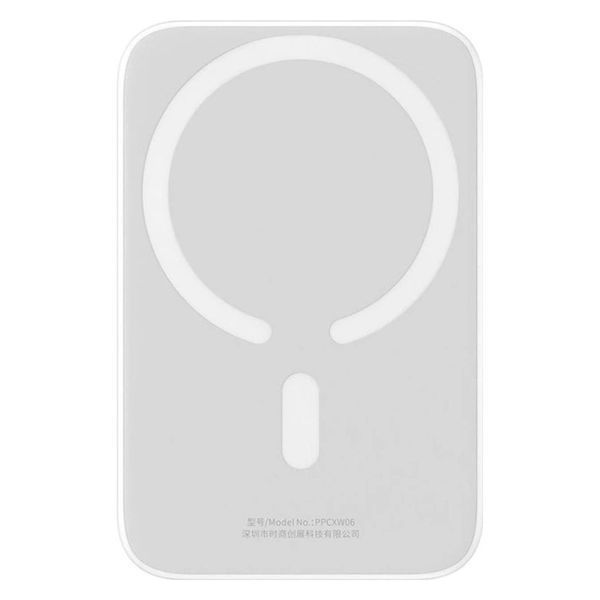 Зовнішній акумулятор Baseus Magnetic Mini Air Wireless Fast Charge Power Bank 6000mAh 20W Stellar White（With Simple Series Charging Cable Type-C to 420633887 фото