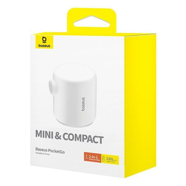 Портативний насос для матраців Baseus PocketGo Portable Air Pump Stellar White 319406833 фото