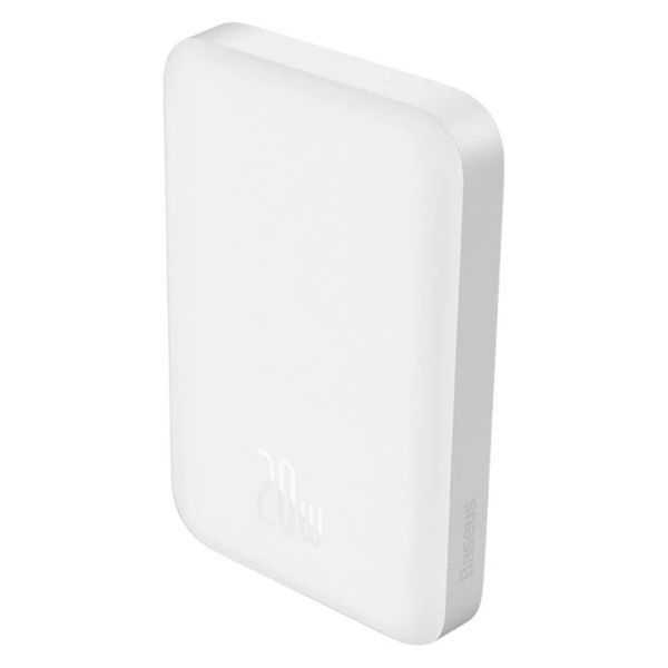 Зовнішній акумулятор Baseus Magnetic Mini Air Wireless Fast Charge Power Bank 6000mAh 20W Stellar White（With Simple Series Charging Cable Type-C to 420633887 фото