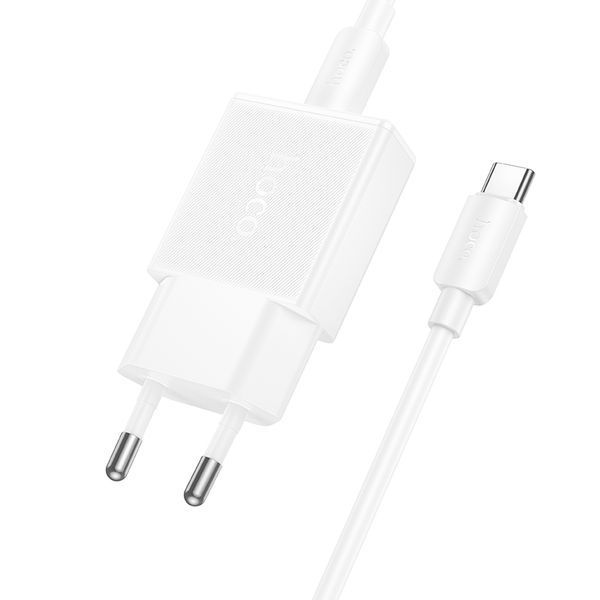 Сетевое зарядное устройство с кабелем HOCO N72 Speed single-port PD20W ultra-thin charger set(C to C)(EU) 325987032 фото