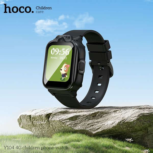Детские смарт-часы Hoco Y104 42mm. SIM 4G. Wi-Fi. 700 mAh. IP65 Black 347514131 фото