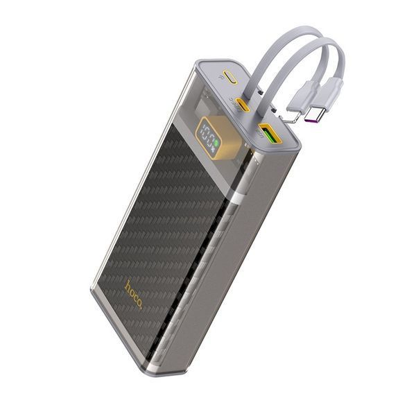 Зовнішній акумулятор HOCO J104A Discovery edition 22.5W fully compatible power bank with cable(20000mAh) Gray 256216487 фото