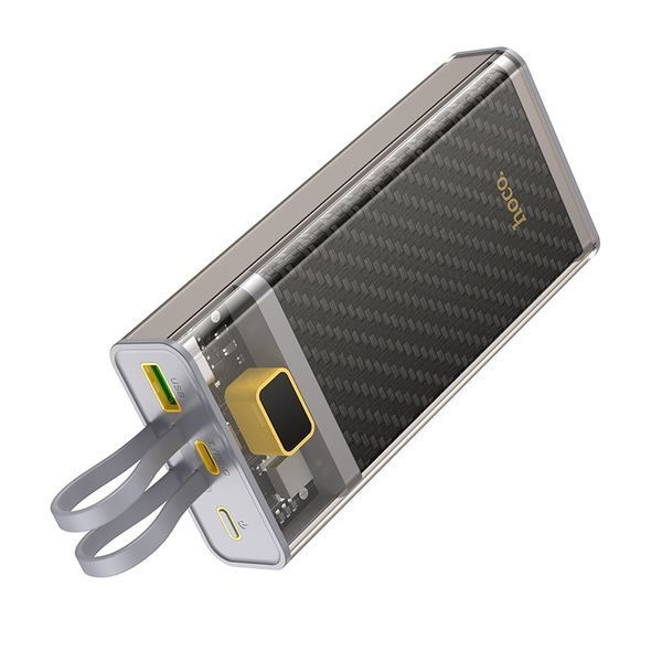 Зовнішній акумулятор HOCO J104A Discovery edition 22.5W fully compatible power bank with cable(20000mAh) Gray 256216487 фото