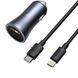 Автомобільний зарядний пристрій Baseus Golden Contactor Pro Dual Car Charger U+C 40W (With Cable Type-C/ iP 1m) Dark Grey 205135734 фото 1