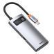 USB-хаб Baseus Metal Gleam Series 4-in-1 Multifunctional Type-C HUB Docking Station Gray（Type-C to HDMI*1+USB3.0*1+USB2.0*1+PD*1） 799347347 фото 1