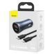 Автомобільний зарядний пристрій Baseus Golden Contactor Pro Dual Car Charger U+C 40W (With Cable Type-C/ iP 1m) Dark Grey 205135734 фото 6