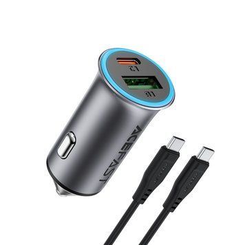 Автомобільний зарядний пристрій ACEFAST B16 95W (USB-A+USB-C) dual port metal car charger set (P5) Metal Gray 848297508 фото