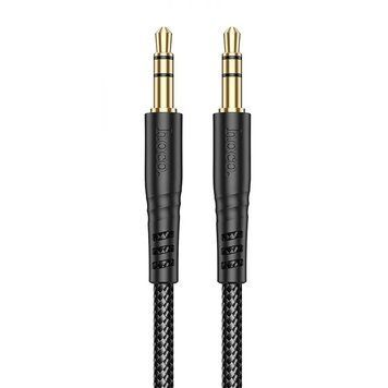 Аудіокабель HOCO UPA24 3.5mm male to 3.5mm male, nylon braid, 1m, Black 105355987 фото