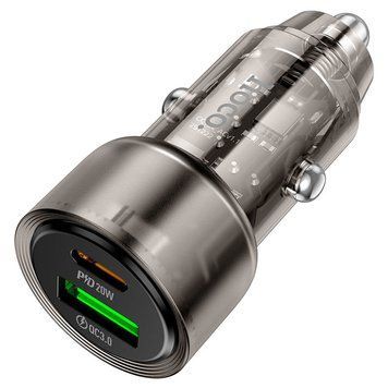 Автомобільний зарядний пристрій HOCO Z52 Spacious PD38W (1C1A) car charger Transparent Black 147044732 фото