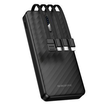 Зовнішній акумулятор BOROFONE BJ84 Smooth power bank with four cables(10000mAh) Black 384602844 фото