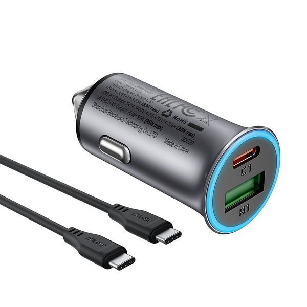 Автомобільний зарядний пристрій ACEFAST B16 95W (USB-A+USB-C) dual port metal car charger set (P5) Metal Gray 848297508 фото