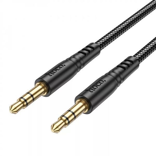 Аудіокабель HOCO UPA24 3.5mm male to 3.5mm male, nylon braid, 1m, Black 105355987 фото