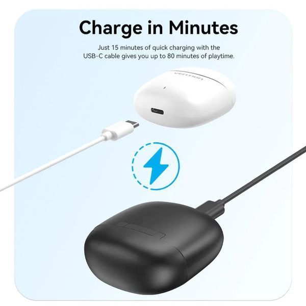 Бездротові навушники TWS Vention Elf Earbuds E02, IPX4, Black (NBGB0) 899454644 фото