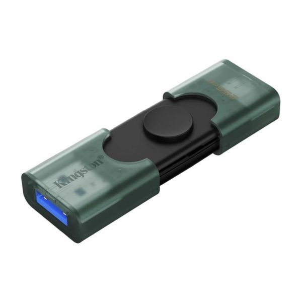 Флеш-накопичувач Kingston 256GB DataTraveler DuoG2 USB-A + USB-C 3.2 Gen 1 Black/Green 135092052 фото