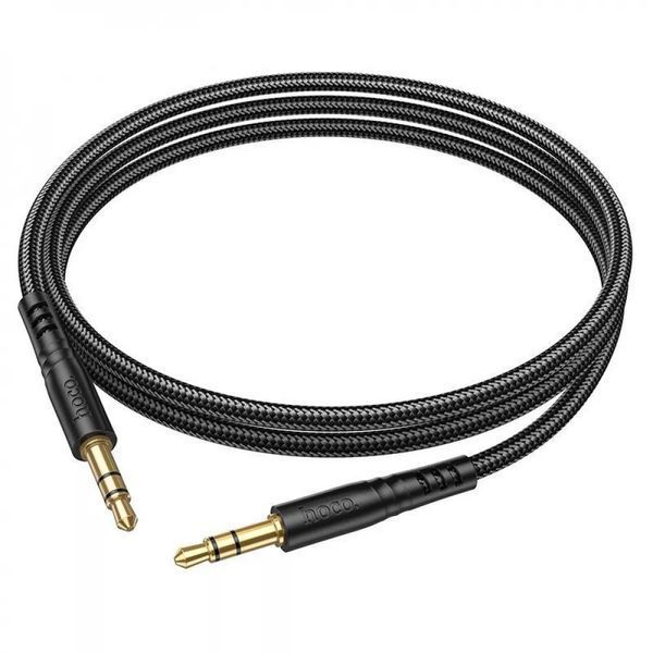 Аудіокабель HOCO UPA24 3.5mm male to 3.5mm male, nylon braid, 1m, Black 105355987 фото