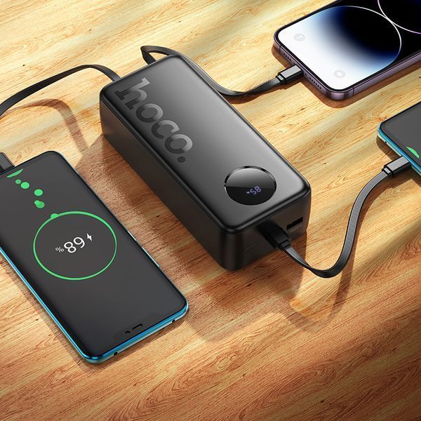 Внешний аккумулятор HOCO J132B Sabio 22.5W+PD20W fully compatible power bank with 3 cables(30000mAh) Black 906191750 фото