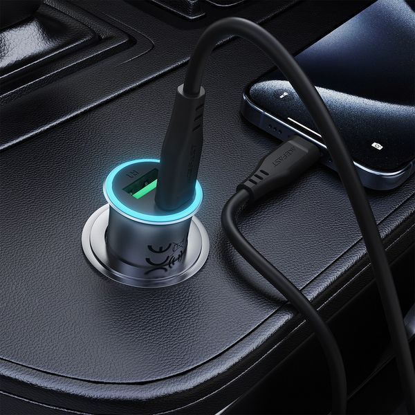 Автомобільний зарядний пристрій ACEFAST B16 95W (USB-A+USB-C) dual port metal car charger set (P5) Metal Gray 848297508 фото