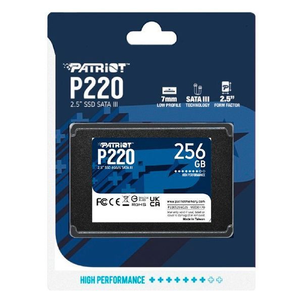Накопичувач SSD Patriot P220 256GB 2.5" 7mm SATAIII 780862166 фото