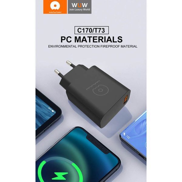 Мережевий зарядний пристрій WUW-C170 QC 3.0 single USB charger 18W 271004282 фото