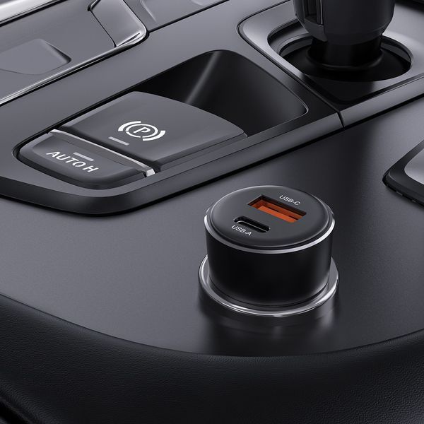 Автомобільний зарядний пристрій ACEFAST B12 60W (USB-A+USB-C) dual-port car charger Black 220605752 фото