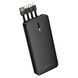 Зовнішній акумулятор BOROFONE BJ84 Smooth power bank with four cables(10000mAh) Black 384602844 фото 4