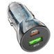 Автомобильное зарядное устройство HOCO Z47A Transparent Discovery Edition dual port PD30W+QC3.0 car charger Transparent Black 615596522 фото 3