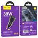 Автомобільний зарядний пристрій HOCO Z52 Spacious PD38W (1C1A) car charger Transparent Black 147044732 фото 2